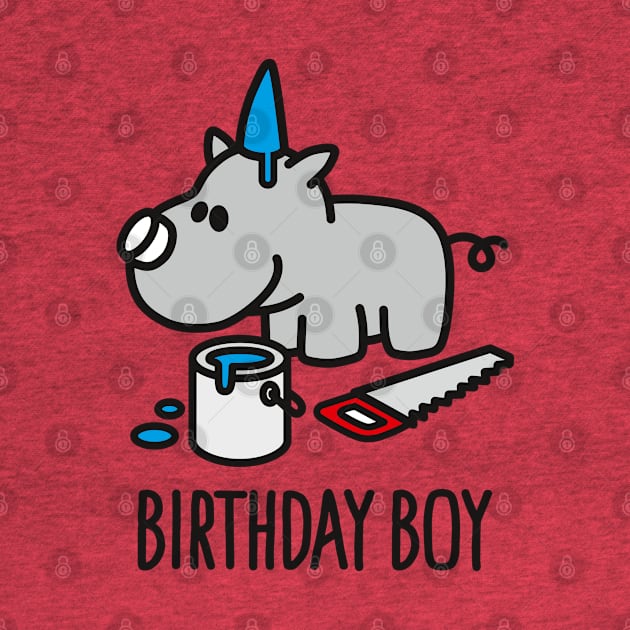 Birthday boy Rhino party hat happy birthday by LaundryFactory